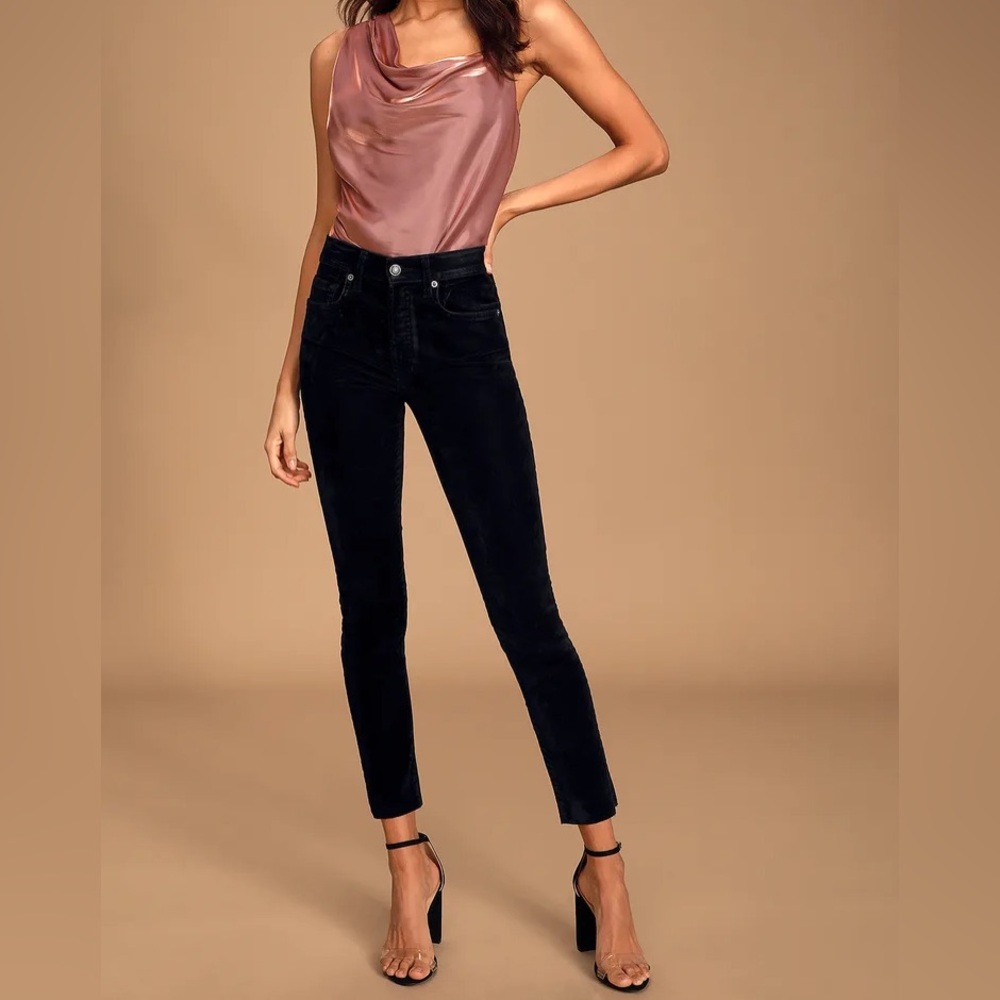 FP black velour pants